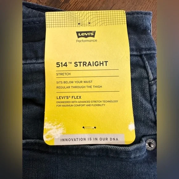 NWT: Men's 36 x 32, Levi's 514, Straight Fit, Dark Wash, MSRP $79.50SAVE
